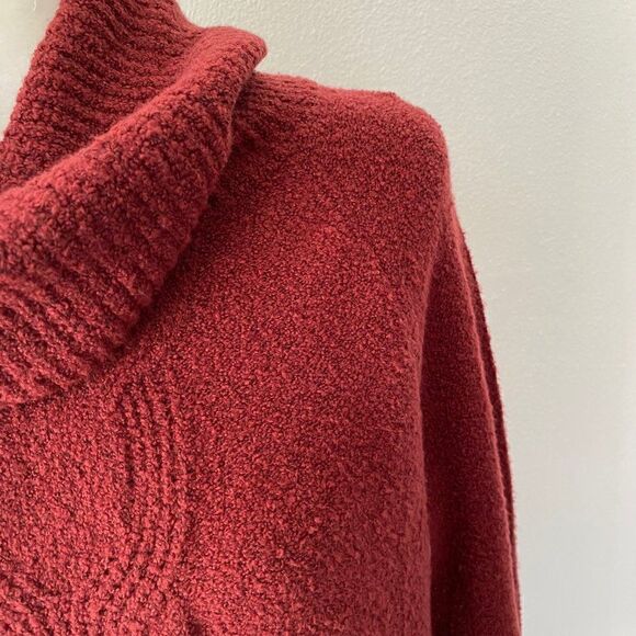 Caslon Nordstrom Red Syrah Chunky Cowl Neck Pullover Sweater SZ XS NWT - Picture 7 of 11